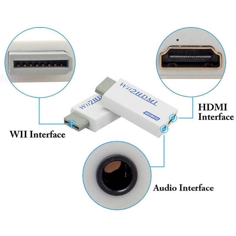 HD Wii To HDMI 1080P/720P Upscaling Converter Adapter Connector With 3.5MM ZHIYU. 