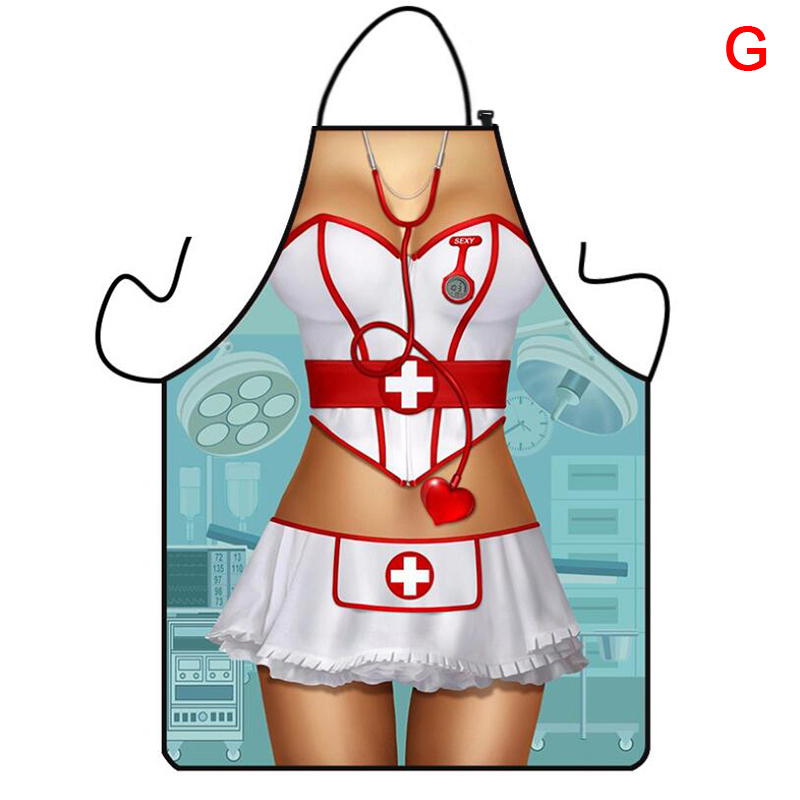 WSG Funny Muscle Man Kitchen Apron Sexy Women Cooking Pinafore Home Cleaning Tool
