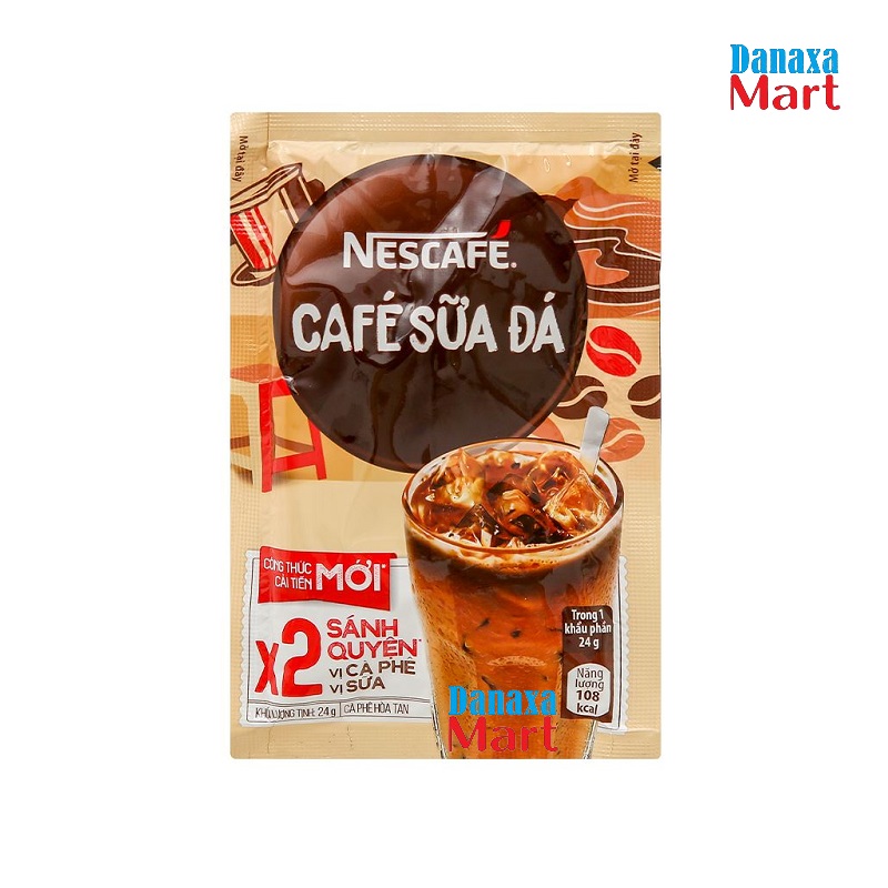 Combo 2 Bịch Cà phê hòa tan Nescafé 3in1 Cà Phê Sữa Đá 600g (Bịch 25 Gói x 24g)