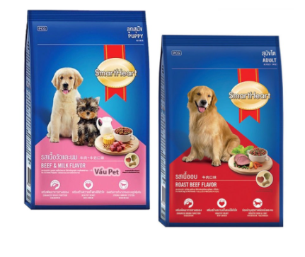 Thức ăn cho chó lớn chó con - hạt smartheart adult 400g vị bò / bò + sữa