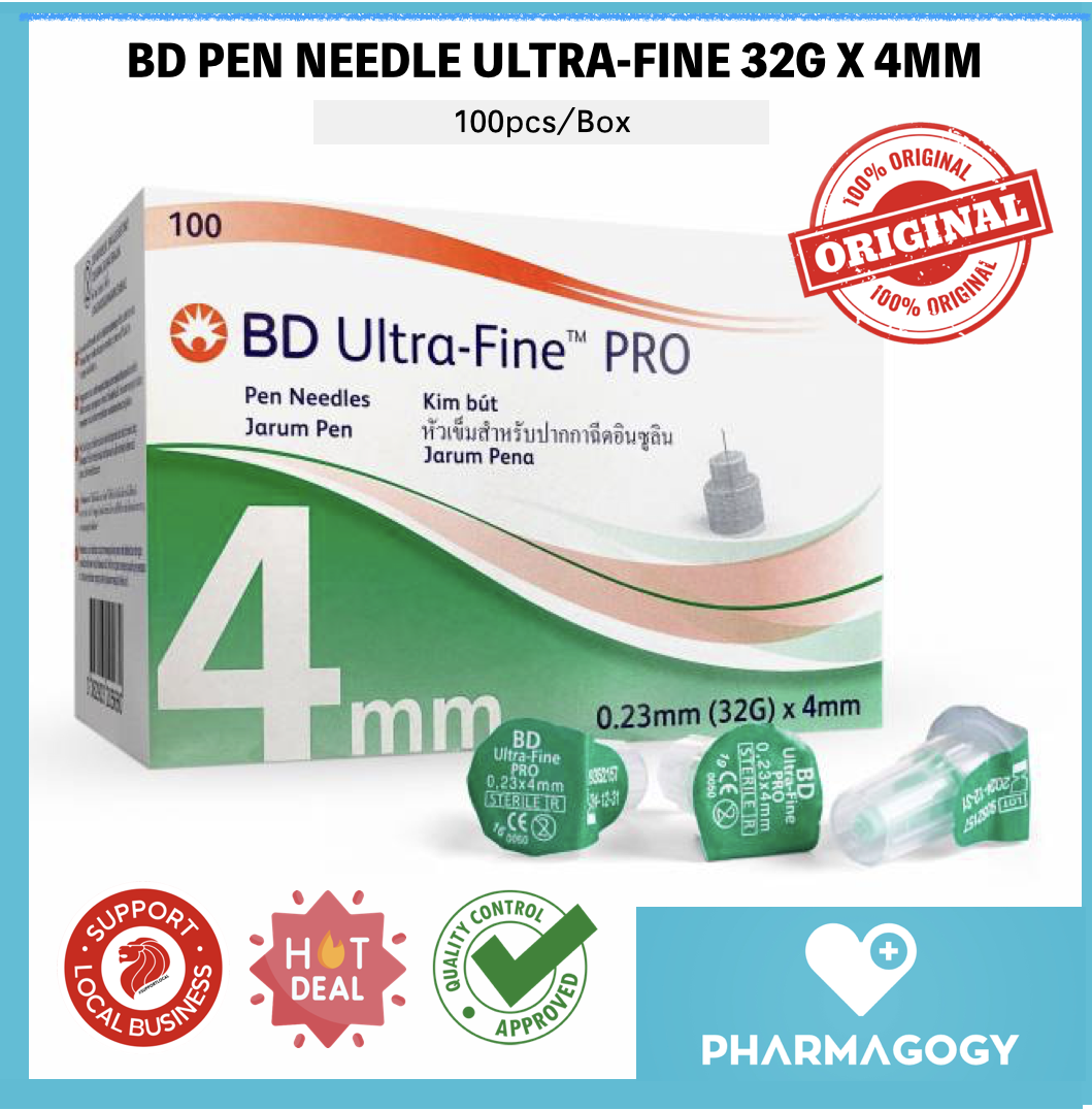 BD Ultra Fine PRO Pen Needles (32g x 4mm x 100s)