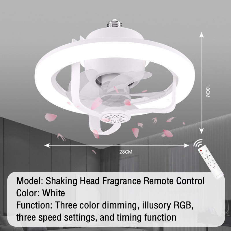 Ceiling fan lamp, ceiling lamp, LED ceiling lamp, Nordic style Crystal fan lamp Bedroom ceiling lamp Ceiling lamp with fan Simple modern style Household room electric fan lamp
