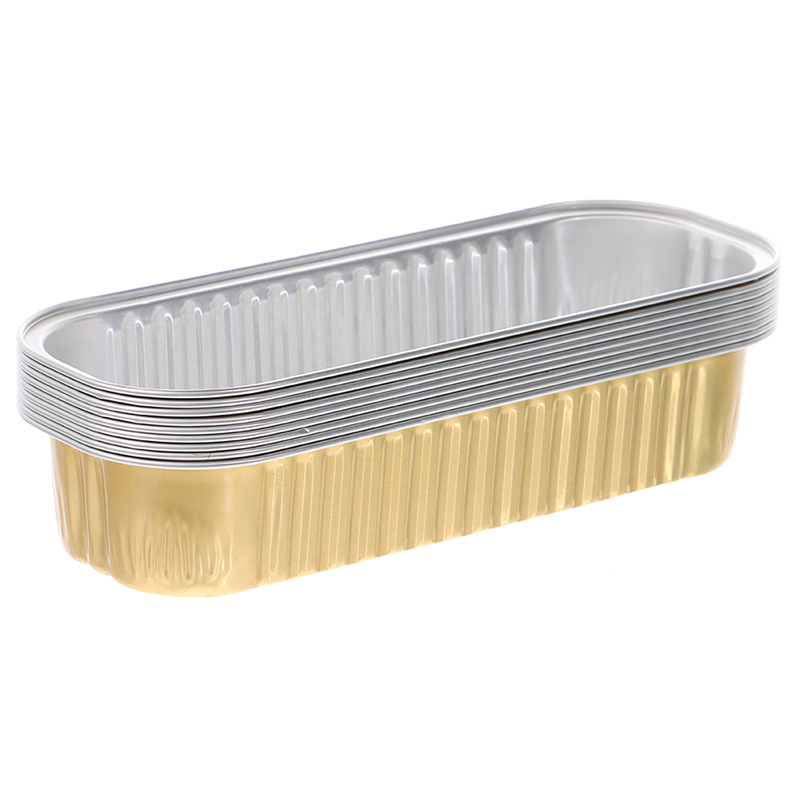 10Pcs 200ml Aluminum Foil Baking Cake Box Rectangular Tin