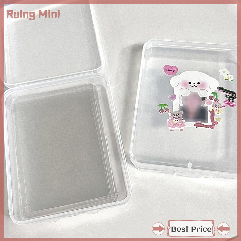 Ruing INS Transparent Plastic Storage Box Photocards Small Card Storage Box Desk Organizer Box Classification Box Stationery Box