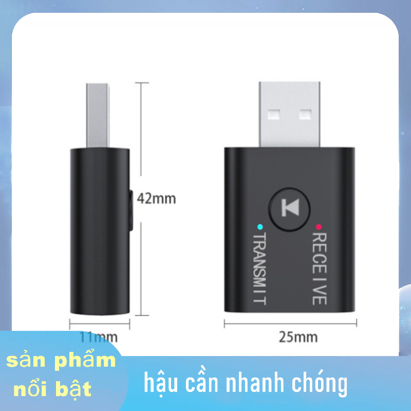 MXE Bộ chuyển đổi tai nghe máy tính bluetooth không dây USB 2 trong 1 Bộ chuyển đổi Bluetooth