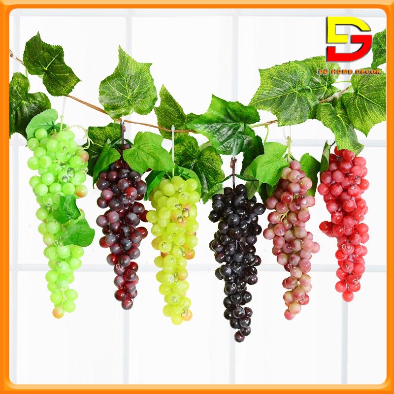 Chùm Nho Giả Quả Nhựa Silicon Siêu Dẻo Loại 1 Trang Trí Cây Giả Treo Tường Decor Nhà Cửa Quán Cafe DG-110
