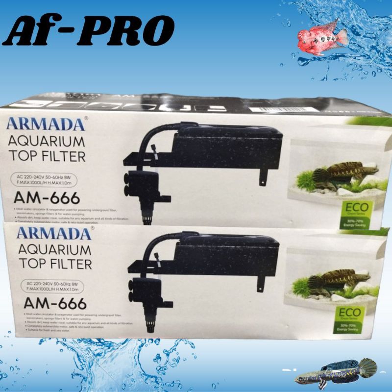 Pompa Aquarium Box Filter Lengkap Top Filter ARMADA AM 666
