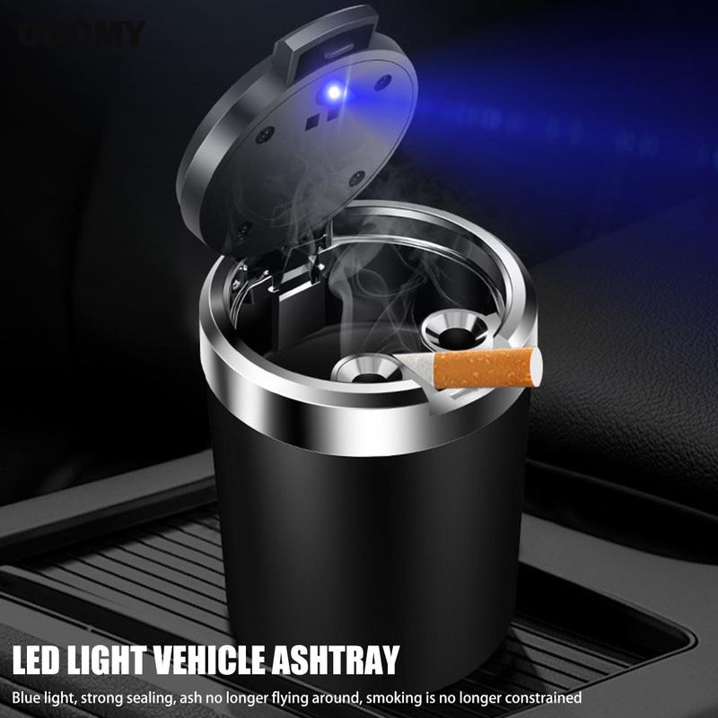 Gạt tàn ô tô xe gạt tàn với đèn LED kín xe hứng tàn thuốc cup với giữ