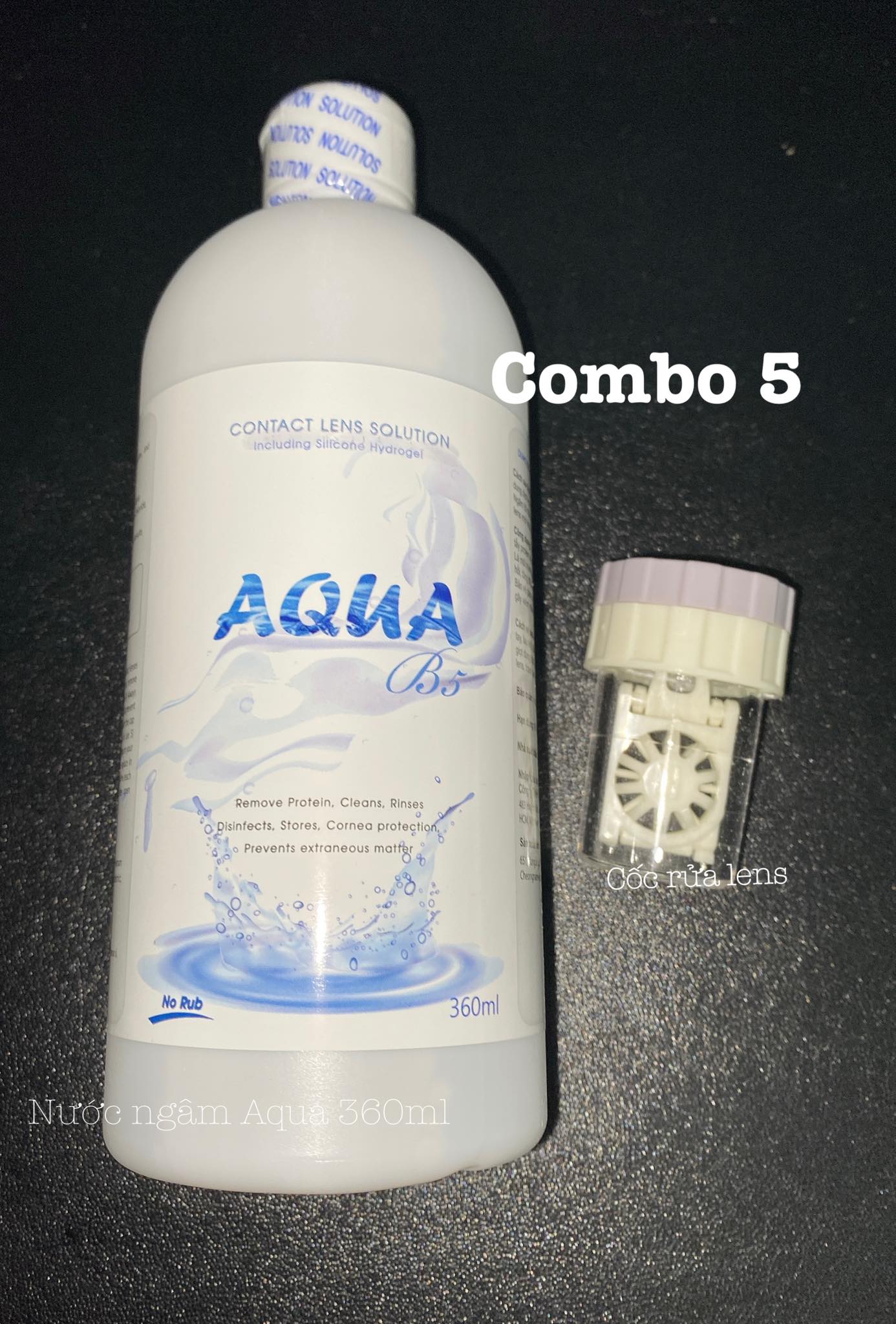 [HCM]Nước ngâm lens chai lớn 360ml