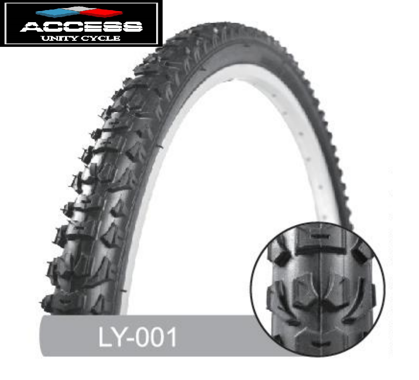 ACCESS Bicycle Tyres and Tubes, All Sizes are Available: 22X1-3/8, 24x1-3/8, 27x1-3/8, 700X25, 700X23, 700X28, 700X35, 26x2.125, 26x1-3/8, 26x4.0, 24x4.0, 20x4.0. 