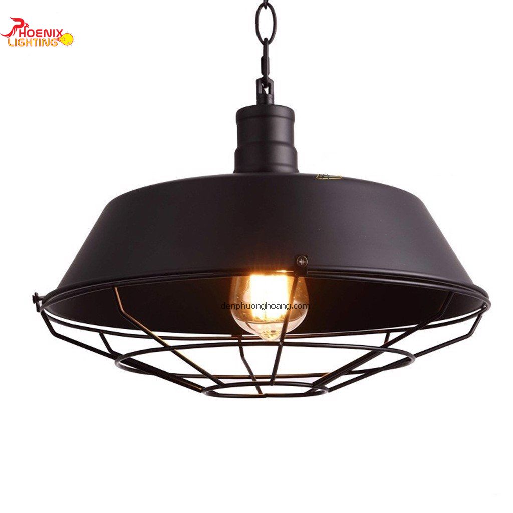 Đèn chao thả dây xích kiểu dáng vintage trang trí D360
