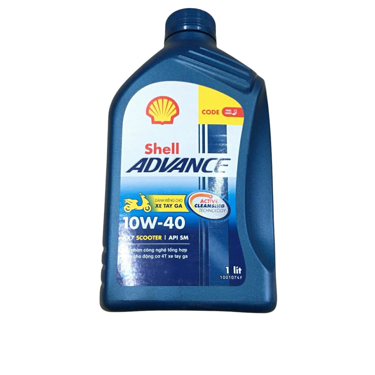 NHỚT SHELL ADVANCE AX7 Scooter 10W-40 1L (Nhớt tay ga)