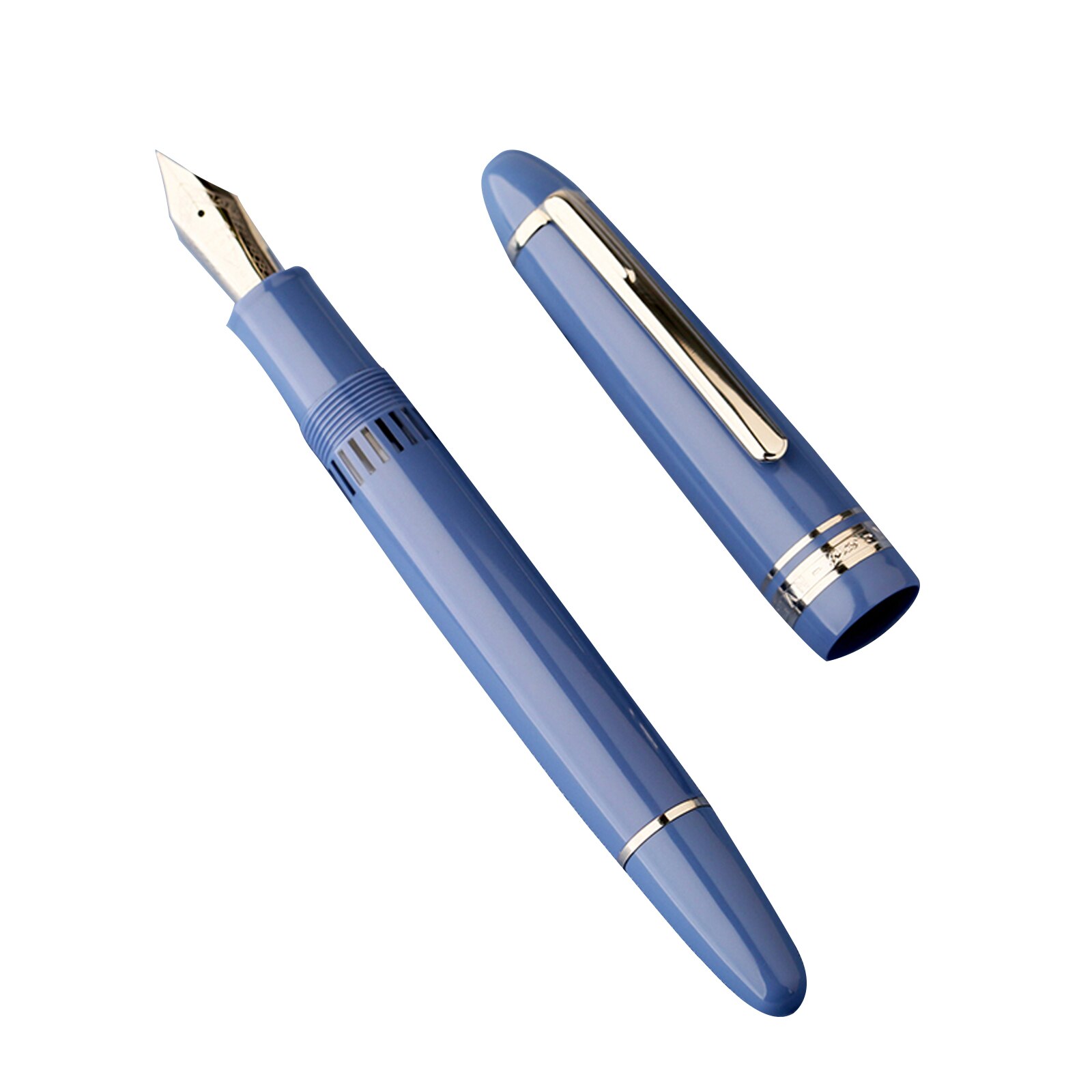 Majohn P136 Fountain Pen With Metal Copper Piston 0.4Mm EF Nibs Light Blue School Supplies Office Student Writing Pens Ice Blue