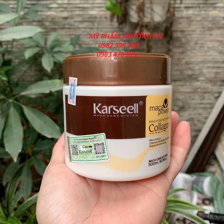 Kem ủ tóc Karseell Collagen Maca siêu mượt phục hồi tóc 500ml