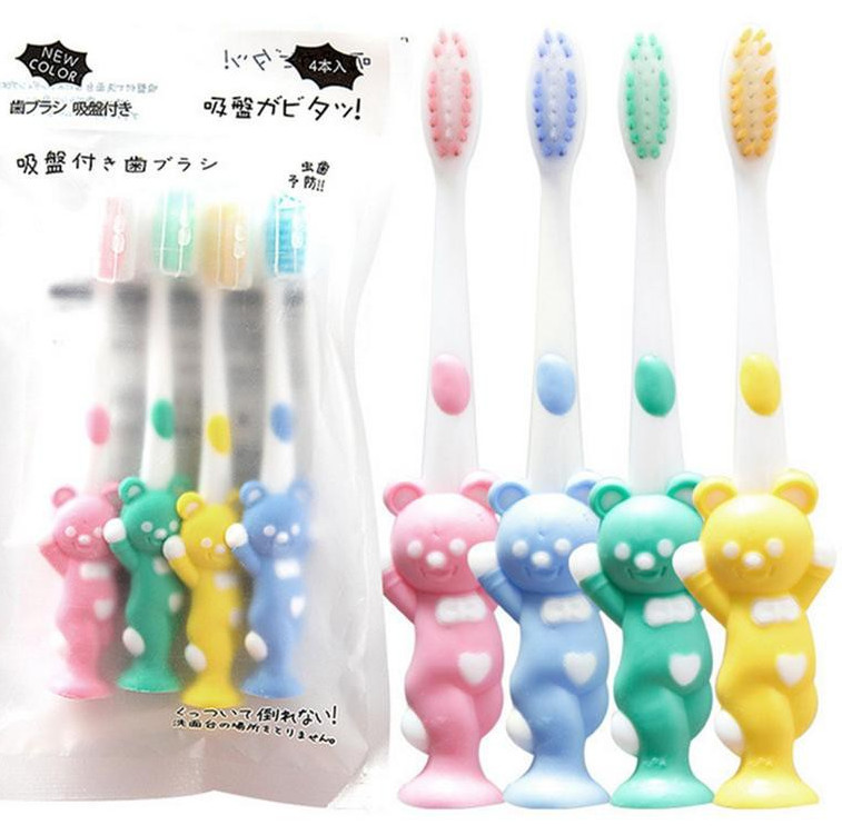 SET 4 BÀN CHẢI HÌNH THÚ CHO BÉ CÓ ĐẾ HÍT XUẤT NHẬT