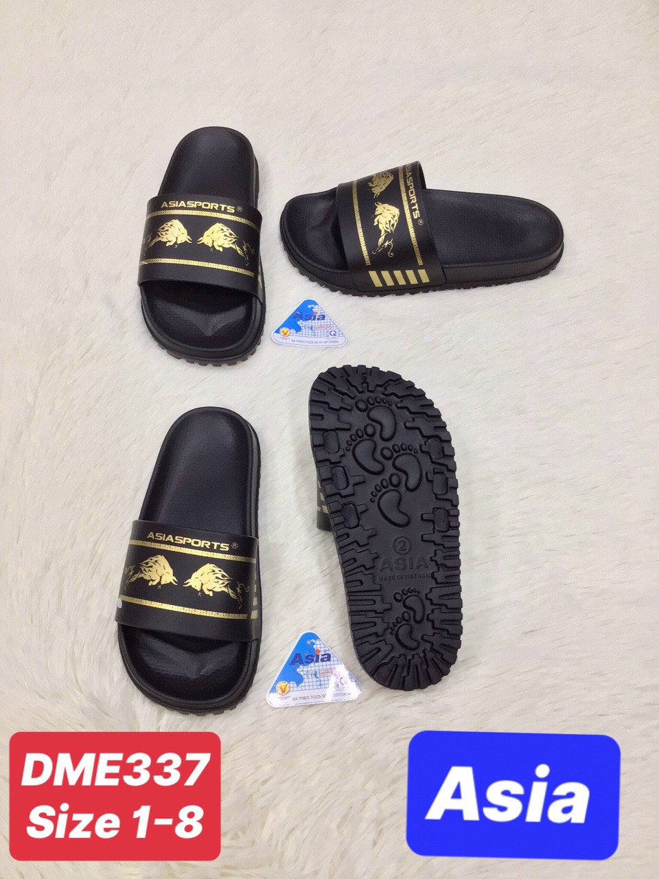 Dép Nam Nữ Asia Quai Ngang họa tiết siêu Super Cool