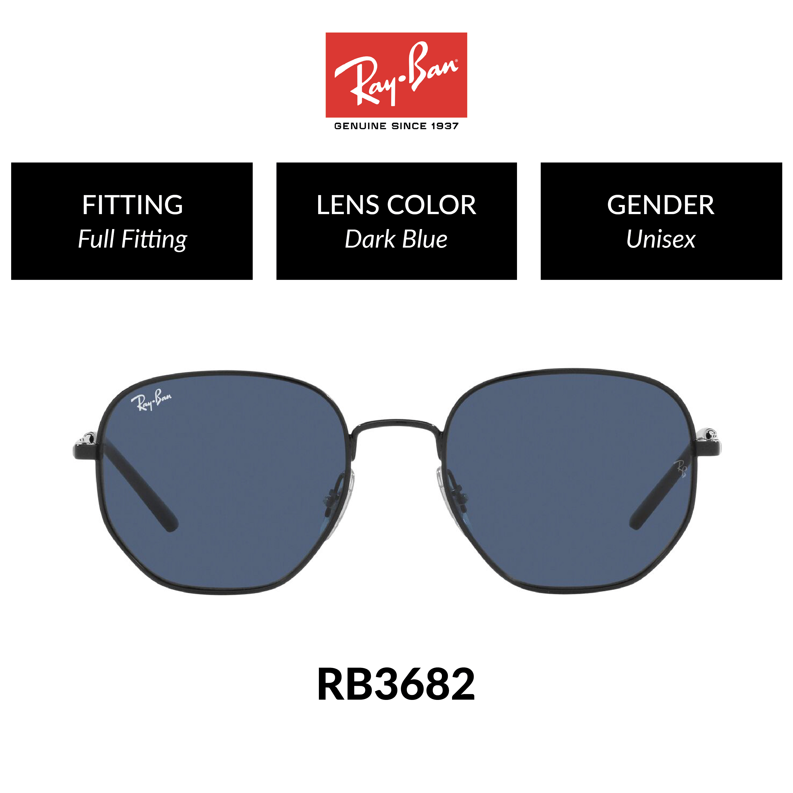 Ray-Ban RB3682 002/80 Unisex Global Fitting Anti-UV Sunglasses Size 51mm |  Lazada Singapore