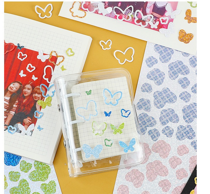 Tấm sticker laser lấp lánh họa tiết bướm