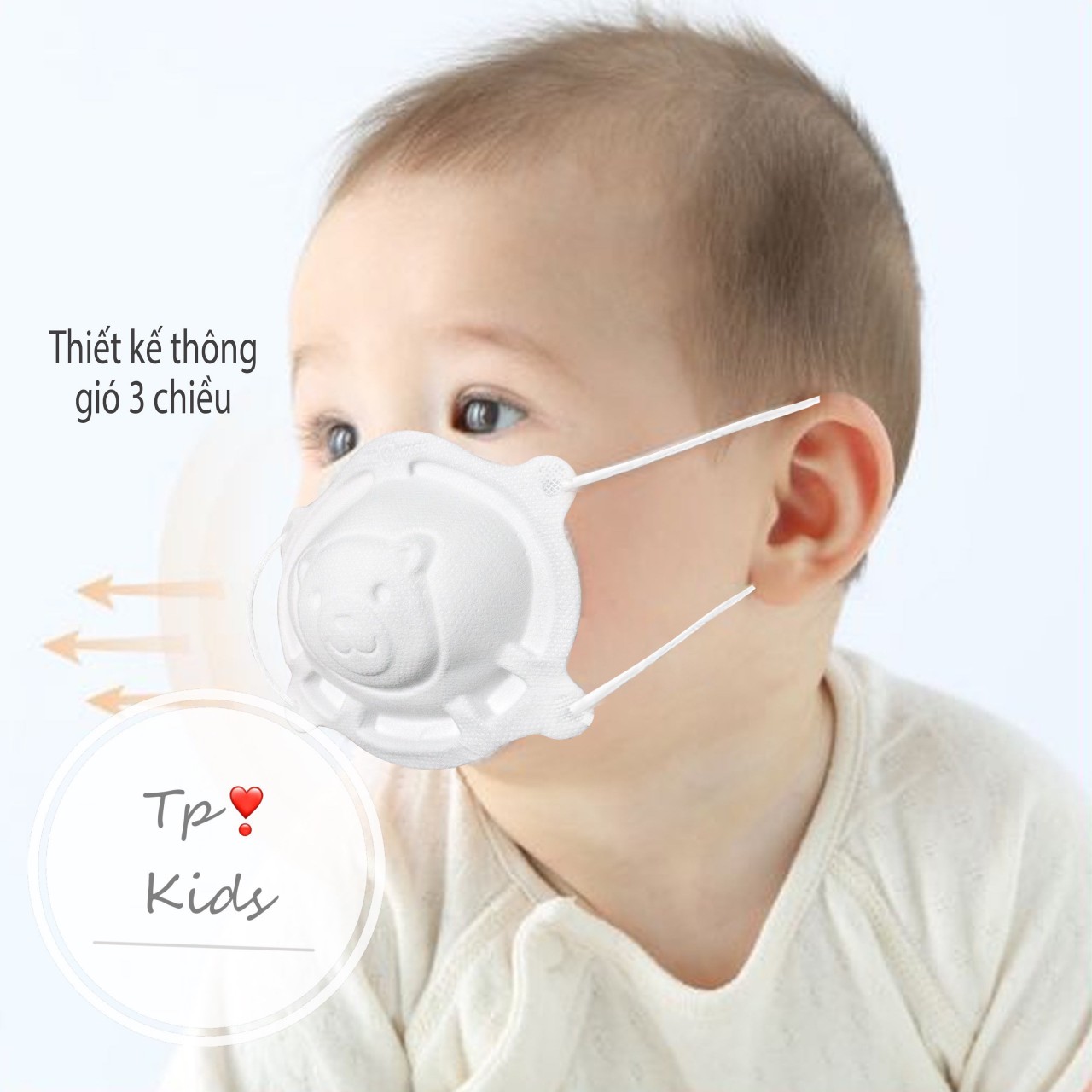 Set 3 cái khẩu trang gấu Uni Mask cho bé 0-3tuổi