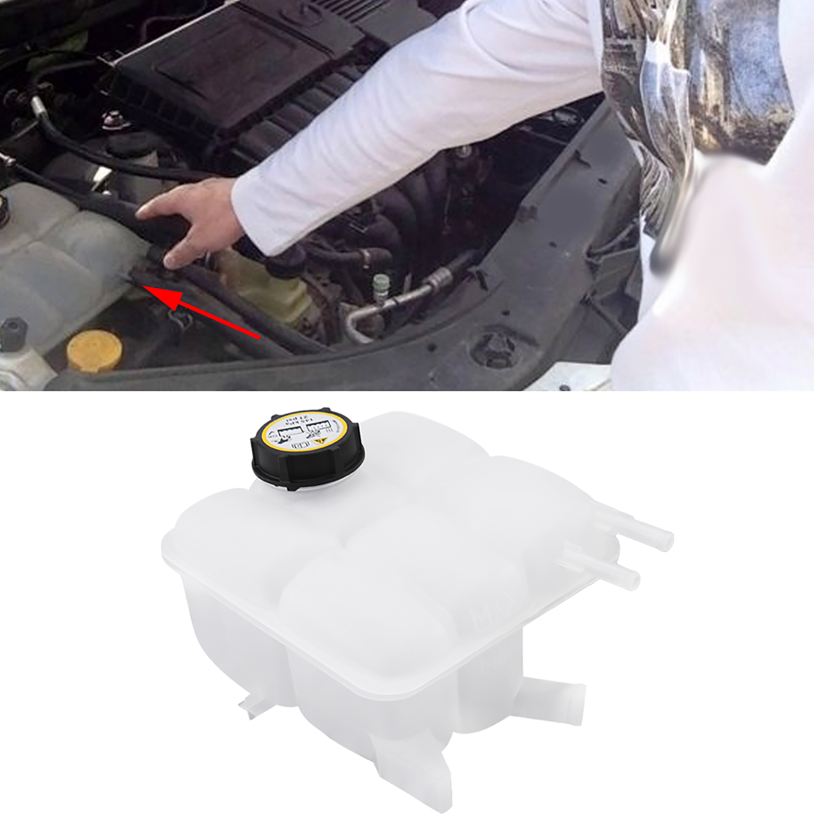 Coolant tank auto coolant recovery tank expansion bottle reservoir w/ cap for 3 2004-2012 lf8b-15-350b