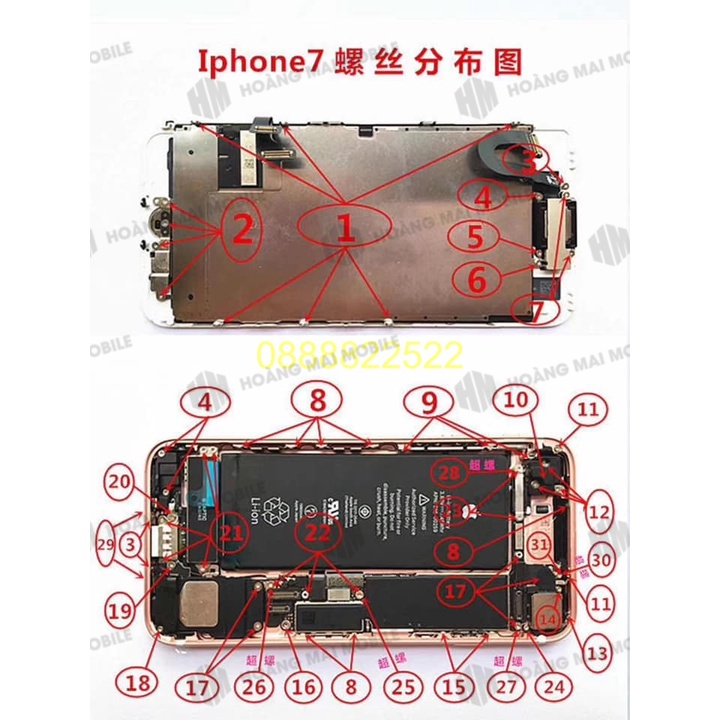 Full bộ ốc iP7P đến 12 Pro Max