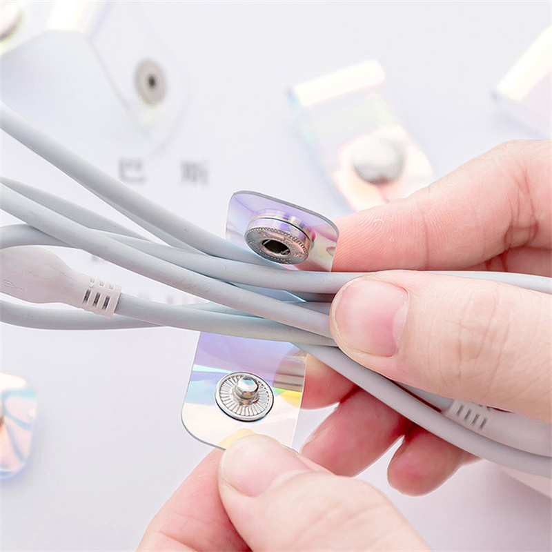 3/1Pcs Đa Chức Năng PVC Dây Đeo Cáp Quan Hệ Dây Cuộn Clip Reusable Buộc Các Cáp Dây Tổ Chức