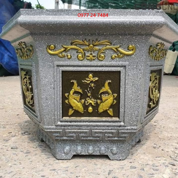 Khuôn chậu cảnh ABS lục giác 45 cm.