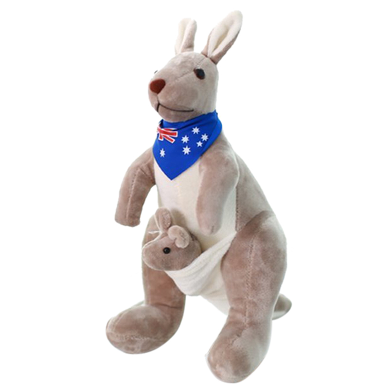 Sweet Kangaroo Stuffed Animal Soft Plush Doll Toys for Baby Kids Blue