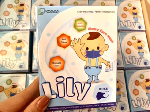 Khẩu trang lily cho bé 10 cái/ hộp