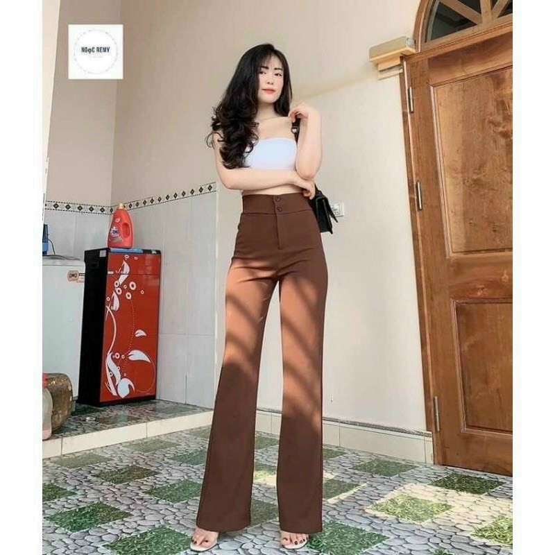 HOT QUẦN ỐNG LOE CẠP CAO 2 CÚC  CỰC CÁ TÍNH