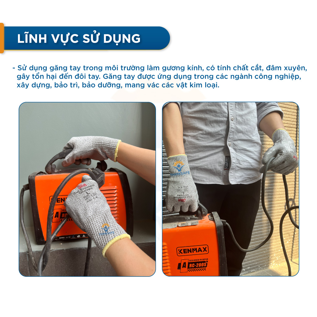 Găng tay chống cắt 3M cấp độ 5, Găng tay lao động chống dầu, chống trơn trượt, bao tay bảo hộ tay khỏi đồ vật sắt nhọn - Thinksafe