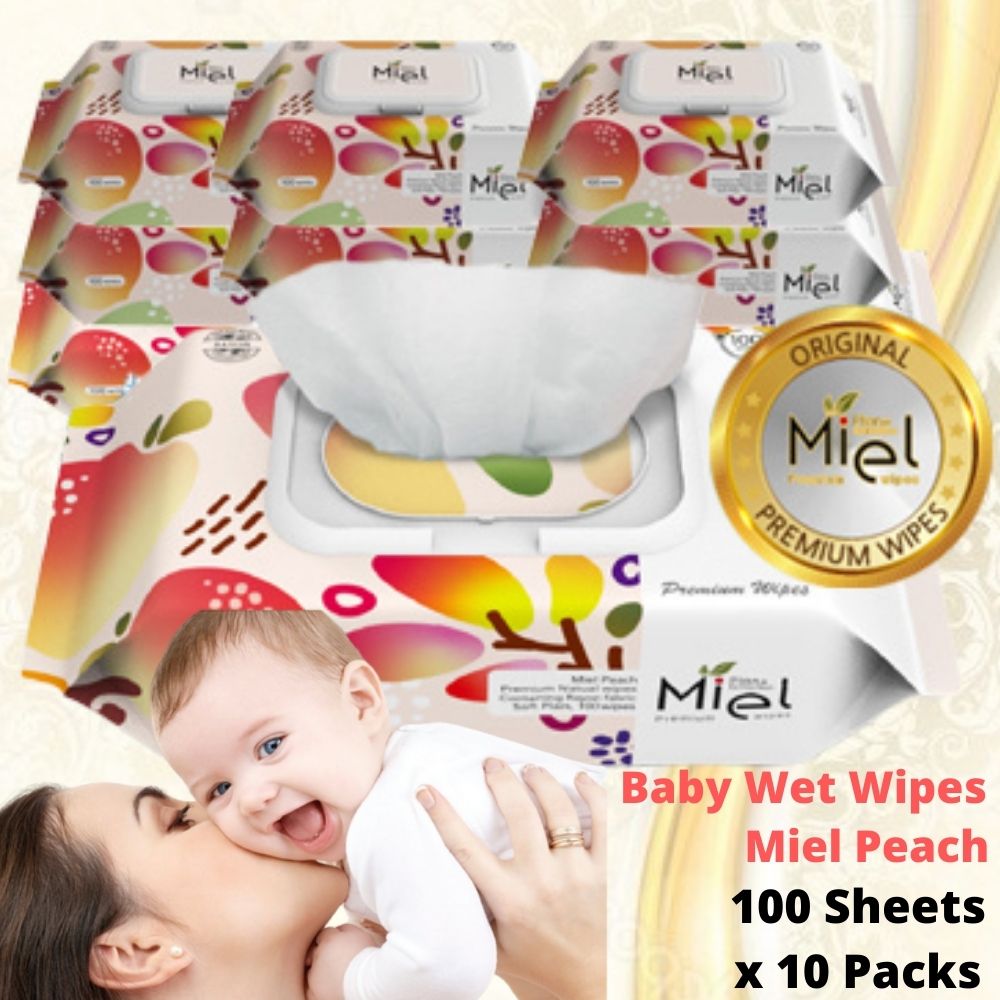 Baby Wet Wipes Miel Peach Wet Tissues [Singapore Stock] / Korea Wet