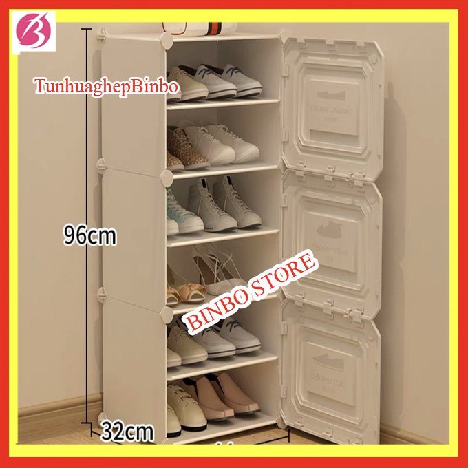 [Tủ giày HOT] Tủ nhựa để giày dép lắp ghép màu xanh lá cửa in 3d đa năng 6 ngăn (ô) kích thước 90x40x30cm để được 12 đôi, dễ lắp ghép, lau chùi thuận tiện