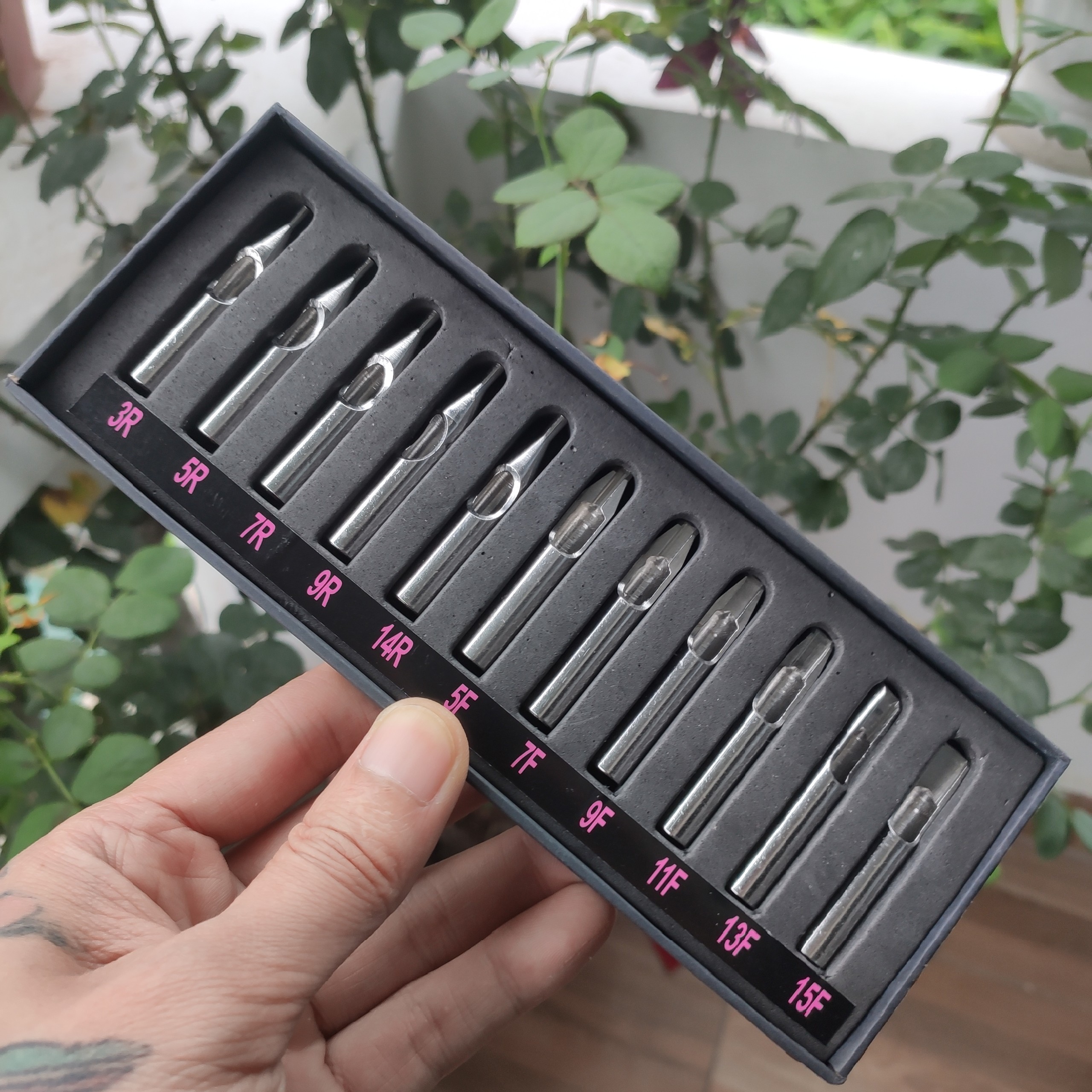 Set 11 ngòi inox kim xăm dùng nhiều lần