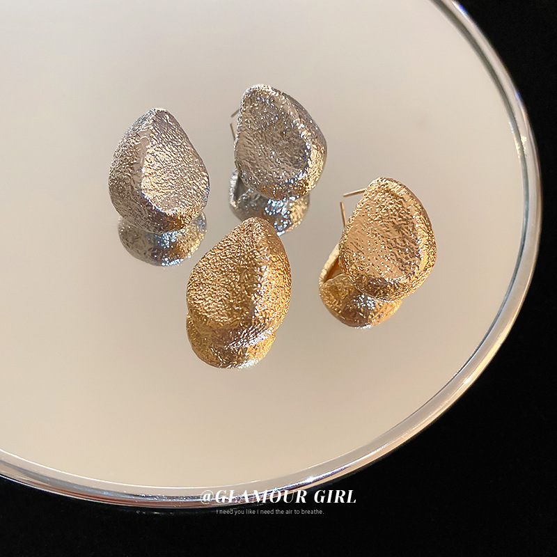 银针金属不规则豆豆耳环冷淡风创意耳钉小众个性设计感耳饰女批发