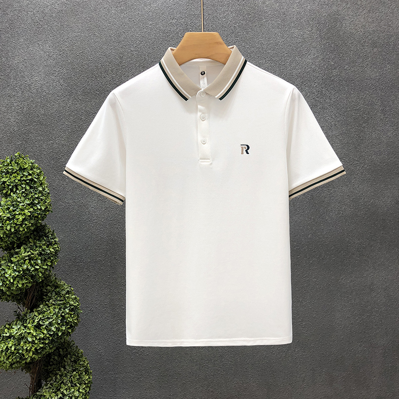 Áo thun ngắn tay có cổ nam chất cotton dày mát logo thêu phối viền, kiểu dáng Hàn Quốc siêu đẹp, áo polo nam full size (45-78kg) Kingshopps A41