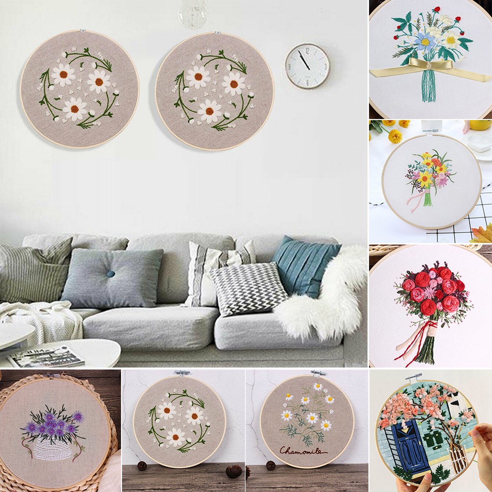 Beginner's Embroidery Starter Kit with Flower Design High Quality Materials