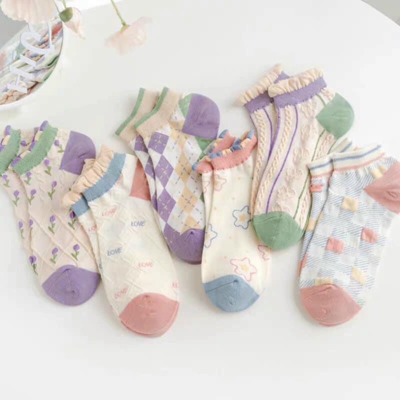 Tất Vớ Nữ Cổ Bèo Thổ Cẩm Mẫu Mới