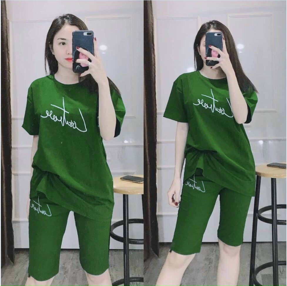 [HCM] đồ bộ lửng thêu chữ cực đẹp