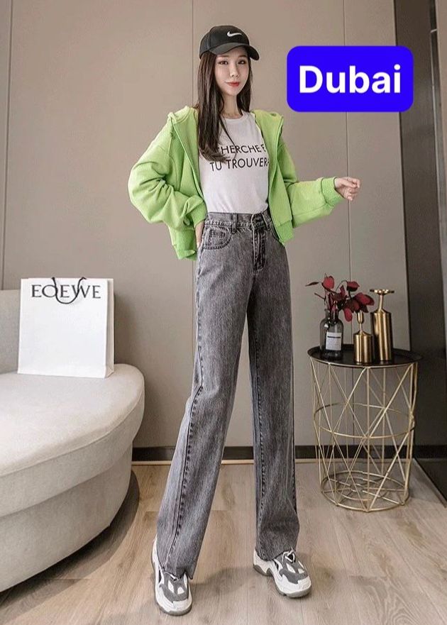 QUẦN BAGGY JEAN NỮ CHẤT BÒ ĐEN XANH XÁM ỐNG SUÔNG RỘNG DÀI LƯNG CAO NÂNG MÔNG TREND HÈ HOT 2022 CAO CẤP - DUBAI FASHION