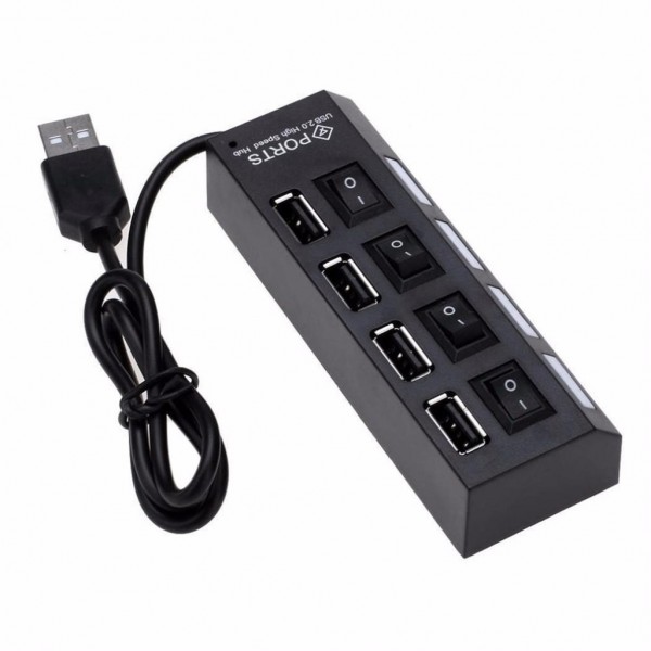 Hub chia cổng USB thành 4 cổng có công tắc