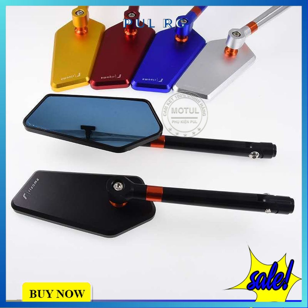 Gương chiếu hậu xe máy thời trang Rizoma mẫu xéo nhôm màu full cây cho xe Wave SH SH Mode AB mặt kính chống chói