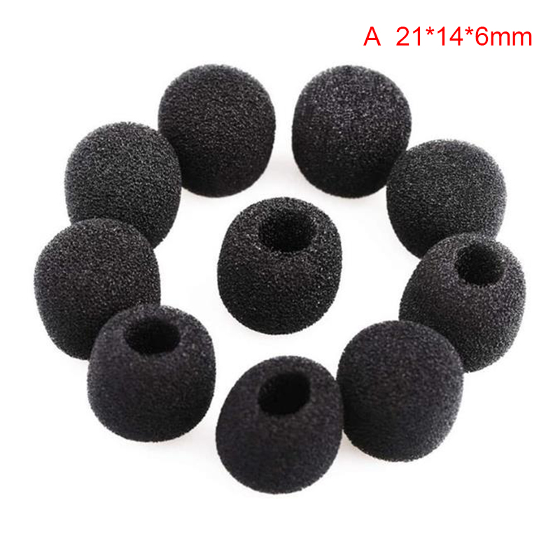Maoyuanxing 10Pcs Mini Microphone Cover Headset Replacement Foam Mic Cover Windshield