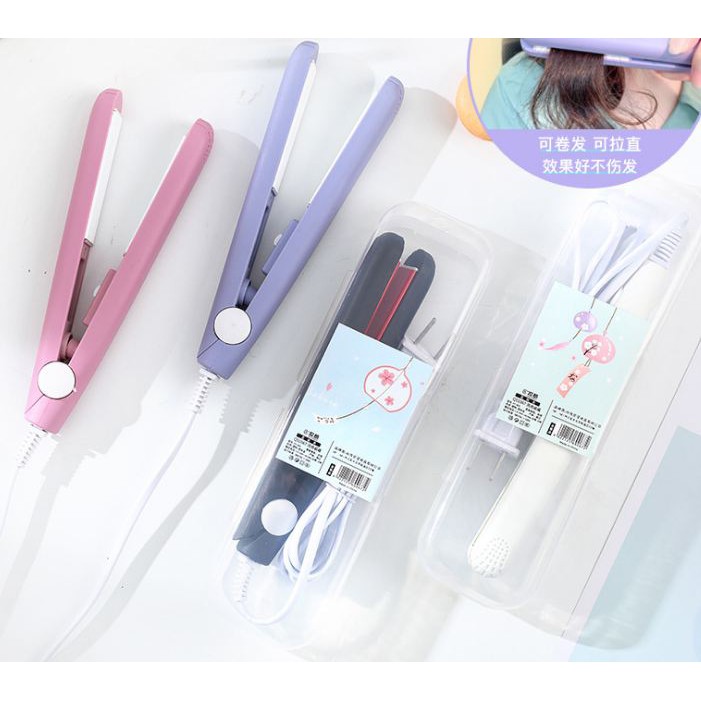 Máy duỗi tóc mini làm nóng nhanh hộp xịn