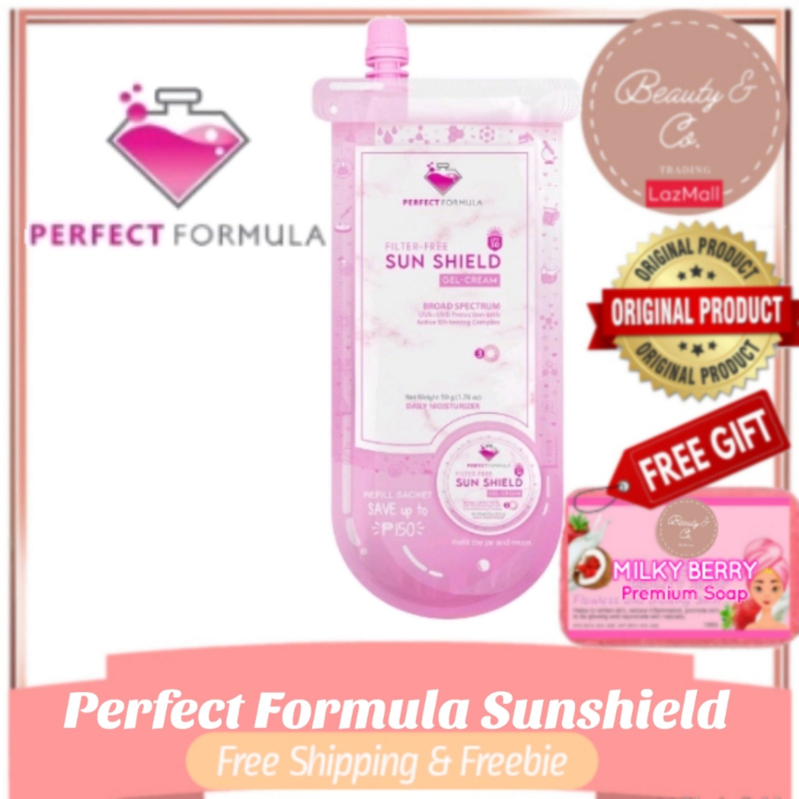 Perfect Formula Sun Shield GelCream 50g [FREE SOAP] Lazada PH