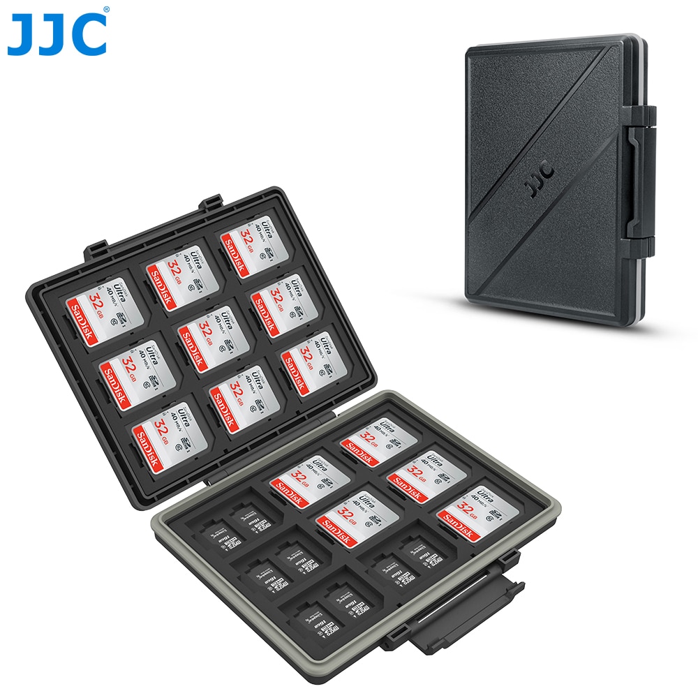 JJC 16 Slots Micro SD Card Holder, Micro SD Holder Case with Carabiner, Water-Resistant Anti-Shock, Other
