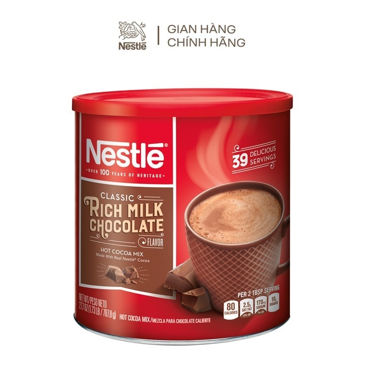 Combo 2 lon bột cacao Nestle Hot Choco Mix 787.8g