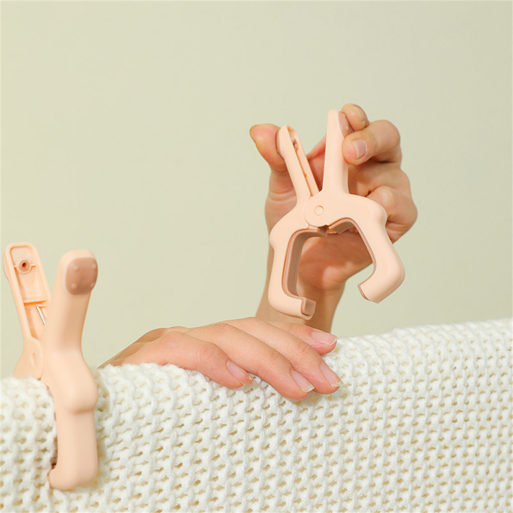 CHIPLY【✅Ready Stock】10pcs Multifunction Clothespin Household Strong Windproof Clip Drying Quilt Clothespin Strong Clamp Fixed Clip Falling Soft Glue Seamless Quilt Clip