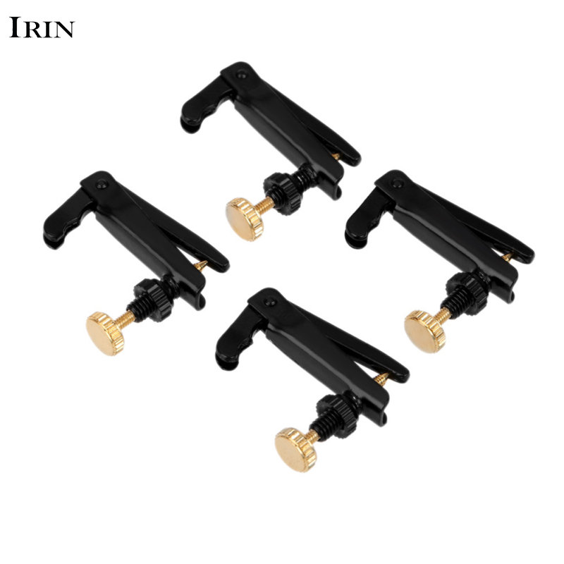 4Pcs/set Violin Fine Tuner Adjuster Copper Plating Screws for 3/4 4/4 Size Violin Violin Accessories Black