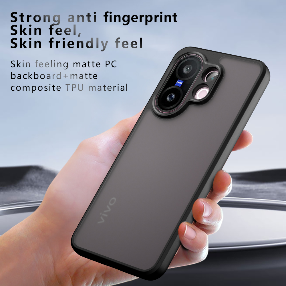 tzmar for Vivo X200 Fe Casing Anti-Scratch Transparent Frosted Phone Case Armor Shockproof Protection Hard Anti Fingerprint Back Cover.